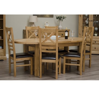 Deluxe Oak Oval Extending Dining Table